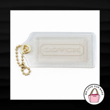 Load image into Gallery viewer, COACH 3.5&quot; XL POPPY CLEAR PLASTIC LUCITE BRASS KEY FOB BAG CHARM KEYCHAIN HANG TAG
