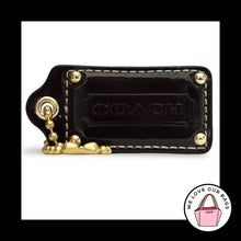 Load image into Gallery viewer, Limited Edition COACH Studded HANG TAG 2.5 Brown Leather Bag Charm Keychain Fob
