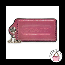 Load image into Gallery viewer, COACH HANG TAG 2.5" Pink Patent Leather Bag Charm Keychain Fob Nickel Large
