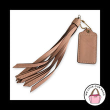 Load image into Gallery viewer, 2 pc Lot COACH Pink Leather Tassel Strap &amp; Hang Tag Bag Charm Keychain Fob Brass

