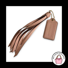 Load image into Gallery viewer, 2 pc Lot COACH Pink Leather Tassel Strap &amp; Hang Tag Bag Charm Keychain Fob Brass
