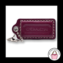 Load image into Gallery viewer, COACH HANG TAG 2" Bag Charm Keychain Fob Purple Patent Leather Nickel Medium
