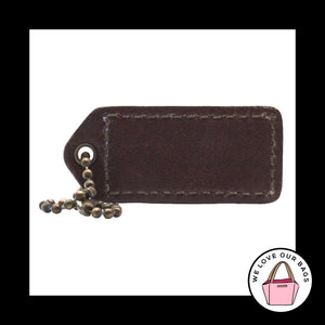 Y2K VINTAGE COACH Brown Patent Leather Antique Brass Bag Charm Keychain Hang Tag
