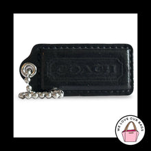 Load image into Gallery viewer, COACH HANG TAG 2.25" Very Dark Brown Leather Bag Charm Keychain Fob Nickel Large
