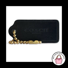 Load image into Gallery viewer, COACH HANG TAG 2.25" Black Leather Bag Charm Keychain Fob New York Antique Brass
