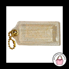 Load image into Gallery viewer, XL 3.5" COACH POPPY Gold Glitter Hang Tag Plastic Brass Bag Charm Keychain Fob
