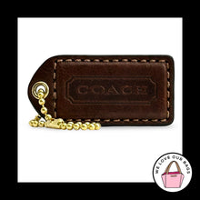 Load image into Gallery viewer, COACH Y2K VINTAGE HangTag 2" Mahogany Brown Leather Bag Charm Keychain Fob Brass
