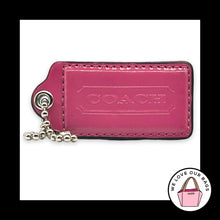 Load image into Gallery viewer, COACH HANG TAG 2.5" Pink Patent Leather Bag Charm Keychain Fob Nickel Large
