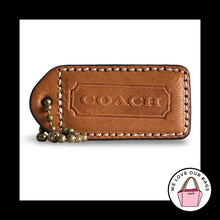 Load image into Gallery viewer, COACH Y2K VINTAGE Hang Tag 2" British Tan Brown Leather Bag Charm Keychain Fob
