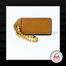 Load image into Gallery viewer, 2&quot; Medium COACH Light Brown SUEDE LEATHER Brass Fob Bag Charm Keychain Hang Tag
