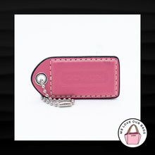 Load image into Gallery viewer, 3&quot; Large COACH PINK LEATHER NICKEL KEY FOB BAG CHARM KEYCHAIN HANG TAG
