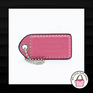 3" Large COACH PINK LEATHER NICKEL KEY FOB BAG CHARM KEYCHAIN HANG TAG