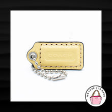 Load image into Gallery viewer, 1.5&quot; Small COACH YELLOW LEATHER NICKEL KEY FOB CHARM KEYCHAIN HANG TAG WRISTLET
