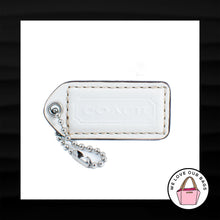 Load image into Gallery viewer, 2&quot; Medium COACH WHITE LEATHER NICKEL KEY FOB BAG CHARM KEYCHAIN HANG TAG
