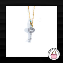 Load image into Gallery viewer, JUICY COUTURE PAVE CRYSTAL RHINESTONE KEY PENDANT THIN GOLD CHAIN NECKLACE 16&quot;
