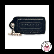Load image into Gallery viewer, COACH HANG TAG 2" Black Patent Leather Bag Charm Keychain Fob Nickel Medium
