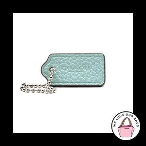 1.5" COACH NEW YORK Mint Green Pebbled Leather Fob Bag Charm Keychain Hang Tag