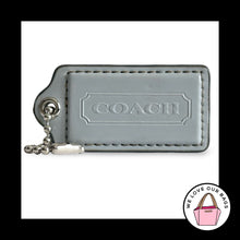 Load image into Gallery viewer, COACH HANG TAG 2.5" Blue Patent Leather Bag Charm Keychain Fob Nickel Large
