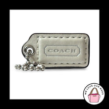 Load image into Gallery viewer, Limited Edition COACH HANG TAG 1.5" White Silver Leather Bag Charm Keychain Fob
