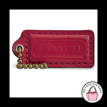 Load image into Gallery viewer, COACH HANG TAG 2.25" Pink Patent Leather Bag Charm Keychain Fob Brass Large
