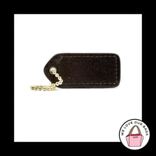 Load image into Gallery viewer, 2&quot; VINTAGE COACH Camel Suede Mahogany Leather Brass Bag Charm Keychain Hang Tag
