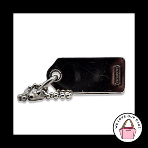 1.25" Small VINTAGE COACH Silver Nickel Metal Fob Bag Charm Keychain Hang Tag