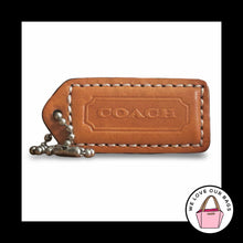 Load image into Gallery viewer, COACH Y2K VINTAGE Hang Tag 2" Saddle Brown Leather Bag Charm Keychain Fob Medium
