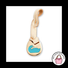 Load image into Gallery viewer, VINTAGE Y2K DOONEY &amp; BOURKE Teal Blue Duck White Leather Fob Bag Charm Hang Tag
