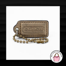 Load image into Gallery viewer, 2&quot; Medium COACH GOLD METALLIC LEATHER BRASS KEY FOB BAG CHARM KEYCHAIN HANG TAG
