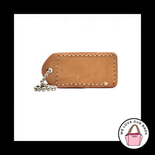 Load image into Gallery viewer, 2&quot; VINTAGE COACH Pink &amp; Saddle Leather Nickel Fob Bag Charm Keychain Hang Tag

