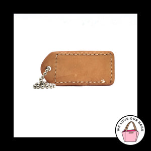 2" VINTAGE COACH Pink & Saddle Leather Nickel Fob Bag Charm Keychain Hang Tag