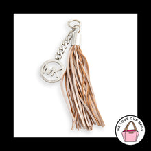 Load image into Gallery viewer, MICHAEL KORS Tassel Bag Charm Silver Nickel Medal Leather Hang Tag Keychain Fob
