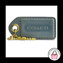 Load image into Gallery viewer, COACH Y2K VINTAGE Hang Tag 2.5" Denim Blue Leather Bag Charm Keychain Fob Large
