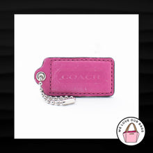 Load image into Gallery viewer, 2.5&quot; Large COACH PINK LEATHER NICKEL KEY FOB BAG CHARM KEYCHAIN HANG TAG
