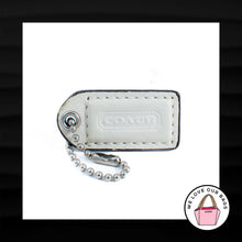 Load image into Gallery viewer, 1.5&quot; Small COACH WHITE &amp; MAHOGANY LEATHER NICKEL KEY FOB CHARM KEYCHAIN HANG TAG
