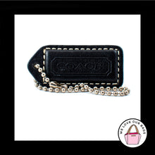 Load image into Gallery viewer, 2&quot; VINTAGE COACH Black &amp; Saddle Leather Nickel Fob Bag Charm Keychain Hang Tag
