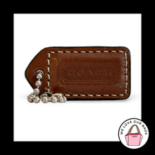 Load image into Gallery viewer, COACH Y2K VINTAGE Hang Tag 1.5" Tobacco Brown Leather Bag Charm Keychain Small

