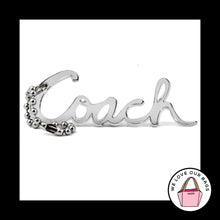 Load image into Gallery viewer, COACH POPPY SCRIPT Hang Tag Grey Acrylic Plastic Bag Charm Keychain Fob Nickel
