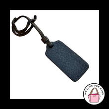 Load image into Gallery viewer, COACH NEW YORK Hang Tag Black Blue Leather Strap Loop Bag Charm Keychain Fob
