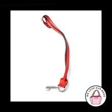 Load image into Gallery viewer, FOSSIL Red LEATHER STRAP Loop Silver Nickel Fob Bag Charm Keychain Hang Tag
