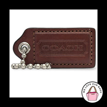Load image into Gallery viewer, COACH HANG TAG 2.5" Whiskey Brown Leather Nickel Bag Charm Keychain Fob Large
