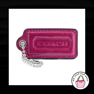 2.5" Large COACH Pink PATENT LEATHER Nickel Key Fob Bag Charm Keychain Hang Tag