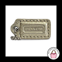 Load image into Gallery viewer, COACH HANG TAG 1.5" Gold Metallic Leather Bag Charm Keychain Fob Nickel Small
