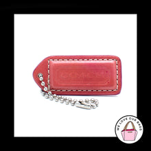 Load image into Gallery viewer, 2&quot; VINTAGE COACH PINK Patent Leather Nickel Key Fob Bag Charm Keychain Hang Tag
