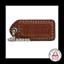 Load image into Gallery viewer, COACH Y2K VINTAGE Hang Tag 2" Whiskey Brown Leather Bag Charm Keychain Fob
