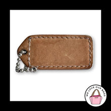Load image into Gallery viewer, COACH Y2K VINTAGE Hang Tag 2" White &amp; Saddle Leather Bag Charm Keychain Fob
