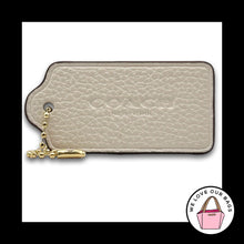 Load image into Gallery viewer, COACH HANG TAG Bag Charm Keychain Fob New York Chalk &amp; Saddle Brown Leather 2.5"
