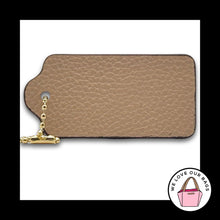 Load image into Gallery viewer, COACH HANG TAG Bag Charm Keychain Fob New York Chalk &amp; Saddle Brown Leather 2.5"
