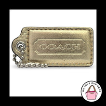 Load image into Gallery viewer, COACH HANG TAG 2.5" Gold Metallic Smooth Leather Bag Charm Keychain Fob Large
