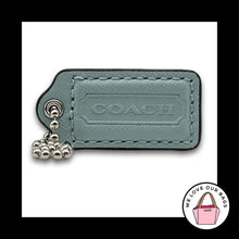 Load image into Gallery viewer, COACH HANG TAG 2" Bag Charm Keychain Fob Blue Crossgrain Leather Nickel Medium
